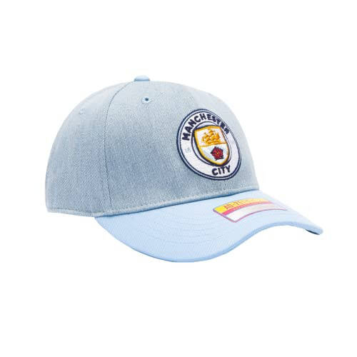 Fan Ink Manchester City 'Nirvana' Adjustable Slider Buckle Hat/Cap | Lt. Blue/Denim - 10