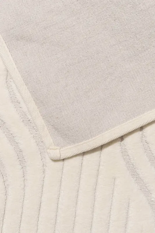 Fan Patterned 2-Piece Bath Mat Set - 100% Cotton - Cream - 2