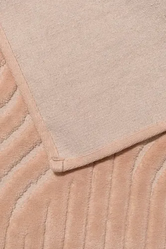 Fan Patterned 2-Piece Bath Mat Set - 100% Cotton-Salmon - 2