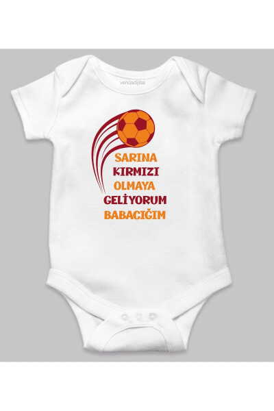 Fan Yellow Red Printed Baby Bodysuit - VENÜSDIJITAL