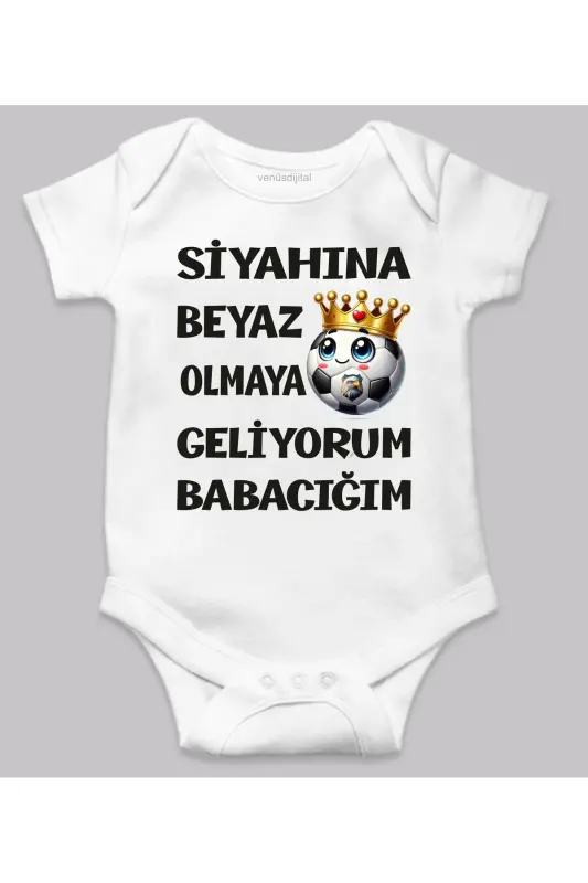 Fanat qora va oq rangli bosma yozuvli chaqaloq bodisi - Oq - 1