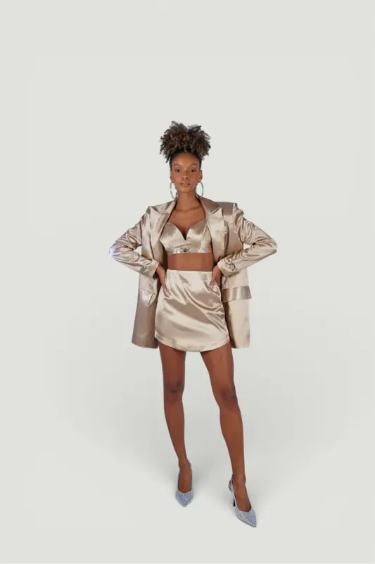 Fancy Blazer Ceket Bej - 4