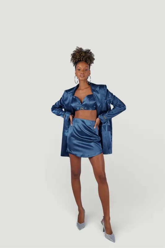 Fancy Blazer Ceket Lacivert - 4