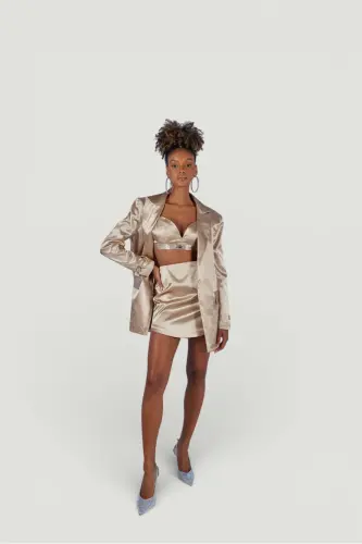 Fancy Blazer Jacket Beige - 6