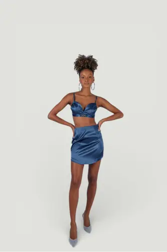 Fancy Skirt Navy Blue - 3