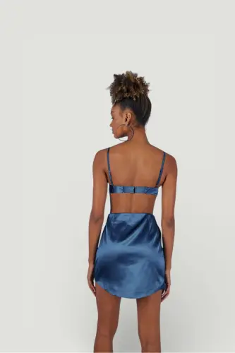 Fancy yubka to‘q ko‘k - 5