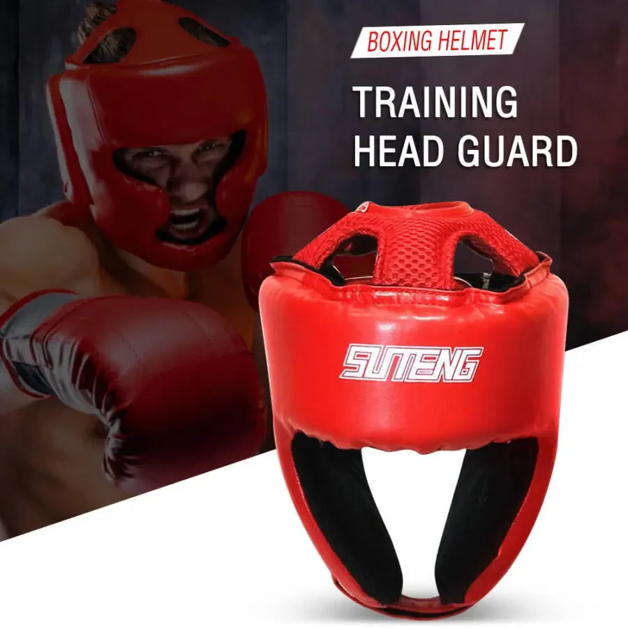 fankhu Boxing Helmet Adjustable Head Protection Mask for Sports Supplies (L Red)- - 7