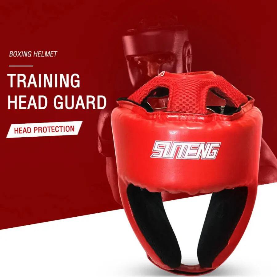 fankhu Boxing Helmet Adjustable Head Protection Mask for Sports Supplies (L Red) - 6