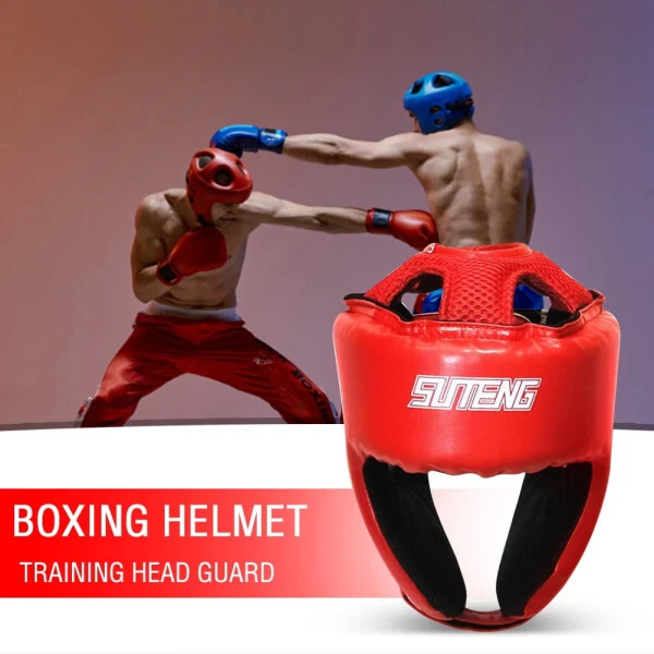 fankhu Boxing Helmet Adjustable Head Protection Mask for Sports Supplies (L Red) - 8