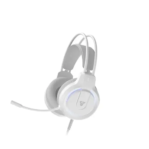 FANTECH 5 in-1 Gaming Keyboard and Mouse Combo, Rainbow LED Backlit Wired Keyboard, Headset and Headphone Stand Gaming Mouse Pad,Wired Mice, for,PC,Laptop,Xbox White - 4