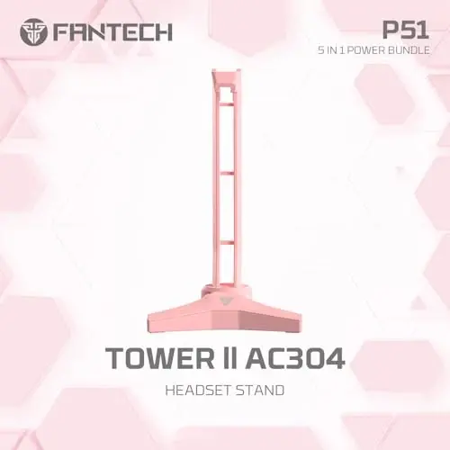 FANTECH Wired Gaming Keyboard and Mouse Set, Over-Ear Headphone and Headset Stand, Gaming Mouse Pad Wired RGB Rainbow Mice, PC Beginner Gamer Basic 5 in-1 for,PC,Laptop,Xbox Pink - 6