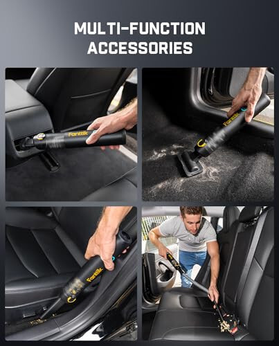 Fanttik Slim V8 Apex Car Vacuum, 19000PA High Power, 4 in 1 Portable Mini Vacuum, 2.5H Type-C Fast Charge, Up to 40 Mins Runtime, RobustClean™ Handheld Vacuum for Car, Home, Keyboard Cleaning, Black - 4