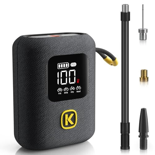 Fanttik X8 Ace Bike Pump 150PSI Fast Portable Tire Inflator, Cordless Rechargeable Electric Bicycle Air Pump, Auto Stop, with Presta and Schrader Valve for Fat, Mountain Bike, City Bike, Road Bike - Fanttik
