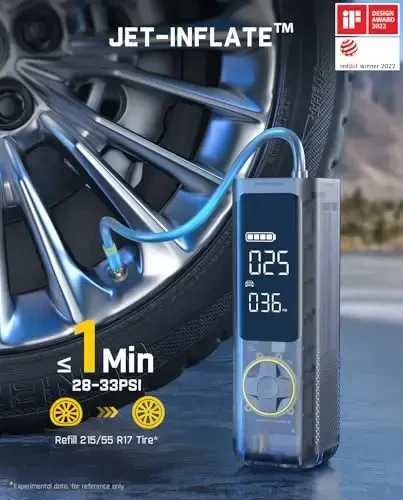 Fanttik X8 APEX Shina Pompasi Portativ Havo Kompressori, 1 Min Tez Shishirish, LED Dual Ekranli 150PSI Simsiz Shina Pompasi, Avtomobil, Velosiped, Mototsikl uchun mos, 26.3