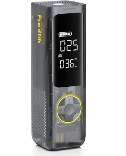 Fanttik X8 APEX Tire Inflator Portable Air Compressor, 1 Min Fast Inflation, 150PSI Cordless Tire Inflator with LED Dual Screen, Suitable for Car, Bike, Motorcycle, Up to 26.3″ Tires, Mechanical Gray - 1