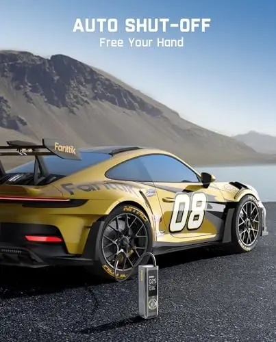 Fanttik X8 APEX Tire Inflator Portable Air Compressor, 1 Min Fast Inflation, 150PSI Cordless Tire Inflator with LED Dual Screen, Suitable for Car, Bike, Motorcycle, Up to 26.3″ Tires, Mechanical Gray - 4