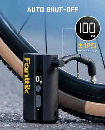 Fanttik X9 Ace Mini Bike Tire Pump, 32s Fast Inflate Bike Pump with Guage, 150PSI Electric Air Pump with Presta and Schrader Valve, Suitable for Road Bike, Mountain Bike, E-Bike, City Bike - 6