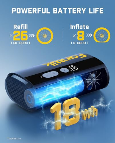 Fanttik X9 Ace Mini Bisiklet Lastik Pompası, 32s Hızlı Şişirme Bisiklet Pompası Göstergeli, 150PSI Elektrikli Hava Pompası Presta ve Schrader Vana ile, Yol Bisikleti, Dağ Bisikleti, E-Bisiklet, Şehir Bisikleti İçin Uygun - 4