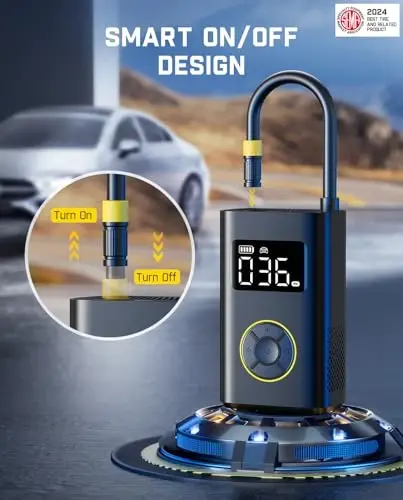 Fanttik X9 Pro Portativ Shinalni Puflagichi Kompakt Avtomobillar, Elektr Velosipedlar uchun 1 daqiqada tez puflash Elektr Nasosi raqamli shinal bosimi o'lchagich bilan, Elektr velosipedlar, mototsikl, to'p uchun 150PSI havo kompressori - MODAZONE (1)