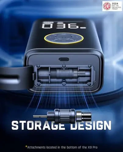 Fanttik X9 Pro Portativ Shinalni Puflagichi Kompakt Avtomobillar, Elektr Velosipedlar uchun 1 daqiqada tez puflash Elektr Nasosi raqamli shinal bosimi o'lchagich bilan, Elektr velosipedlar, mototsikl, to'p uchun 150PSI havo kompressori - 4