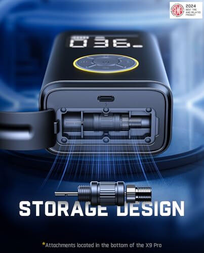 Fanttik X9 Pro Portable Tire Inflator for Compact Car, 1Min Fast Inflate Electric Bike Pump with Digital Tire Pressure Gauge, 150PSI Air Compressor for Electric Bikes, Motorcycle, Ball - 4