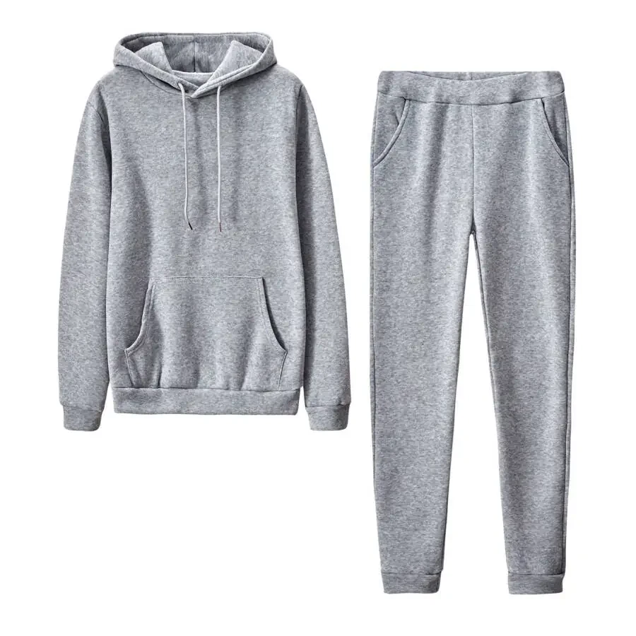 Fanxing Clearance Deals Men Solid Pullover Jogging Suits Hoodie & Sweatpants Tracksuit 2 Piece Outfits Jogging Suits - 1