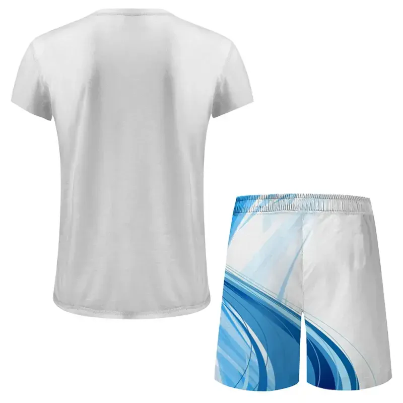 Fanxing Mens Short Sets 2 Piece Outfits Fashion Summer Tracksuits Plus Short Sleeve Shirt and Shorts Jogging Set - 4