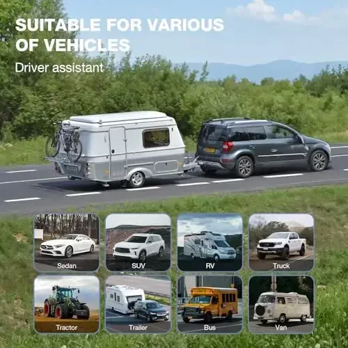 Faqatgina zaxira kamera monitori - Avtomobillar, yuk mashinalari, SUVlar, mikroavtobuslar, RVlar, treylerlar, lagerlar uchun 7 dyuymli HD tasvirni zaxira qilish kamera ekrani, Dashboard/Oyna o'rnatish, 12V/24V, Kamera kiritilmagan (7 dyuym). - 5