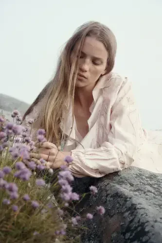 Farbalalı Elbise-Toz pembe/Çiçekli - H&M (1)