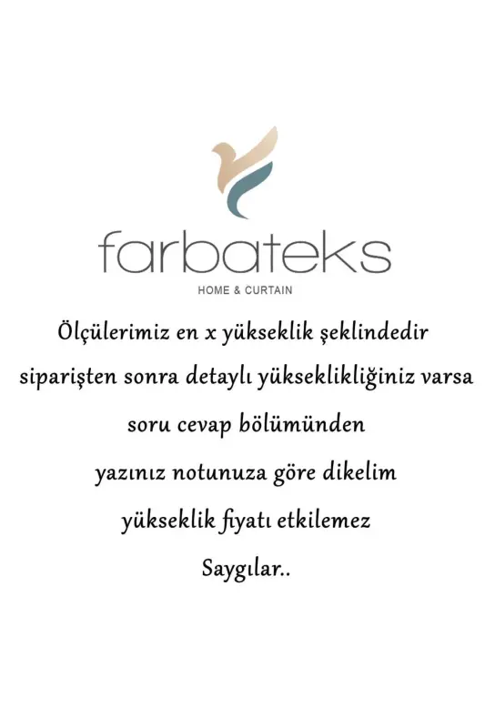 Farbateks Dikim Etek Geniş Ritim Model Desenli 2 Kat Pileli Kırışmaz Ütü Istemez Keten Tül Perde - YRİYİM - 6