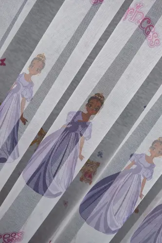Farbateks Dikim Princess Princess Рисунок Модель Цветные Девочки Комната 2-слойная Складки Тюлевая Занавеска - 4