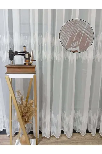 Farbateks Dikim Taç Lavinia Model 1e2Kat Pileli Kırışmaz Ütü Istemez Tül Perde-F 