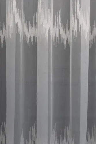 Farbateks Dikim Zigzag Kort Işlemeli 2kat Pileli Tül Perde-Zigzag - 3