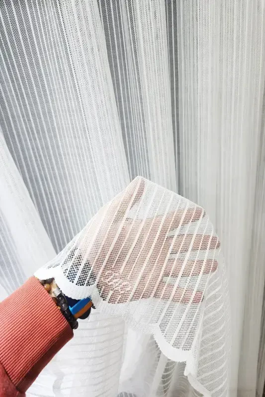 Farbateks Sewing Knitting Line New Model Design Color Pattern 1e2 Layer Pleated Tulle Curtain-F - 4