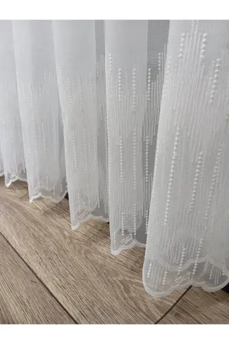 Farbateks Tikuv Toji Lavinia Model 1e2 Qavatli Pilili Ajinlanmaydigan Dazmollash Shart Emas Tul Pardasi-F - 5