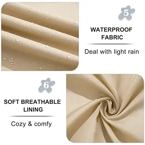 FARVALUE Ayollar uchun suv o'tkazmaydigan trench paltosi, ikki qatorli, shamolga chidamli klassik kamarli lapel palto, olinadigan kapyushonli - 5