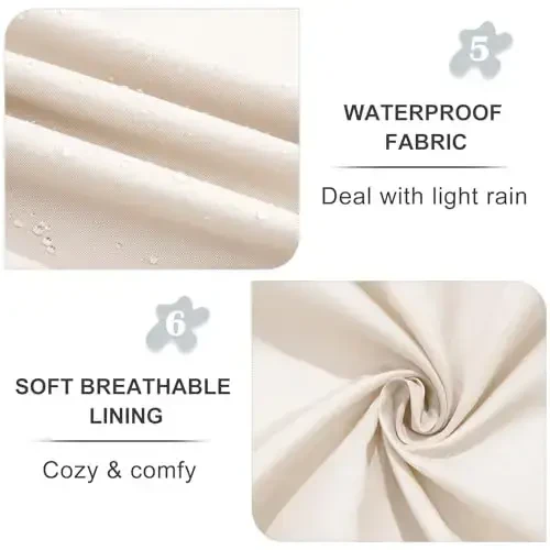 FARVALUE Женский водонепроницаемый тренч Двубортный ветрозащитный классический плащ с поясом и отложным воротником со съемным капюшоном - 6