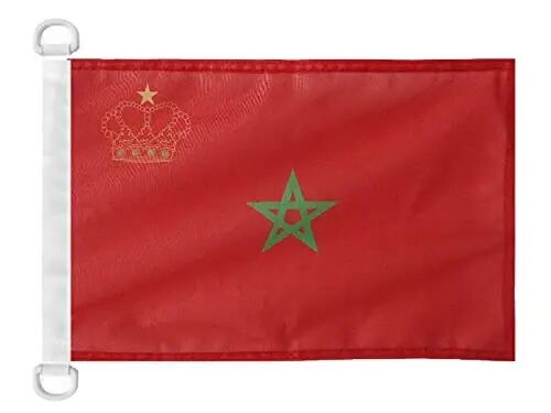 Morocco Civil Ensign NAUTICAL Flag 18'' x 12'' - Moroccan merchant flags 30 x 45 cm. - Banner 12x18 in for boat - AZ FLAG - AZ FLAG