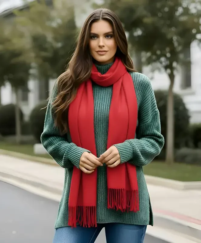 Fashionable, lightweight long scarves for women. Luxury lady wraps, solid colors shawls. Soft and warm scarves for women online. - 2