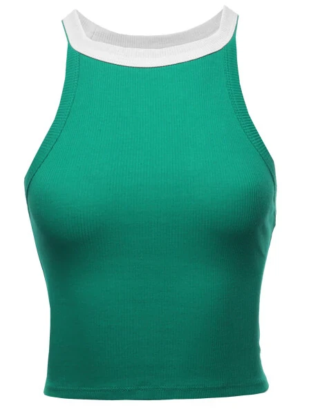 FashionOutfit Women's Solid Sleeveless Cute Crop Top - Modazone