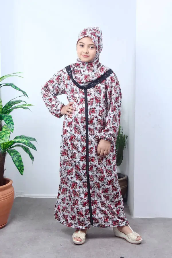 Fasliy bolalar namozi libosi gul naqshli, yosh faraji, terlatmaydigan namoz kiyimi - 4