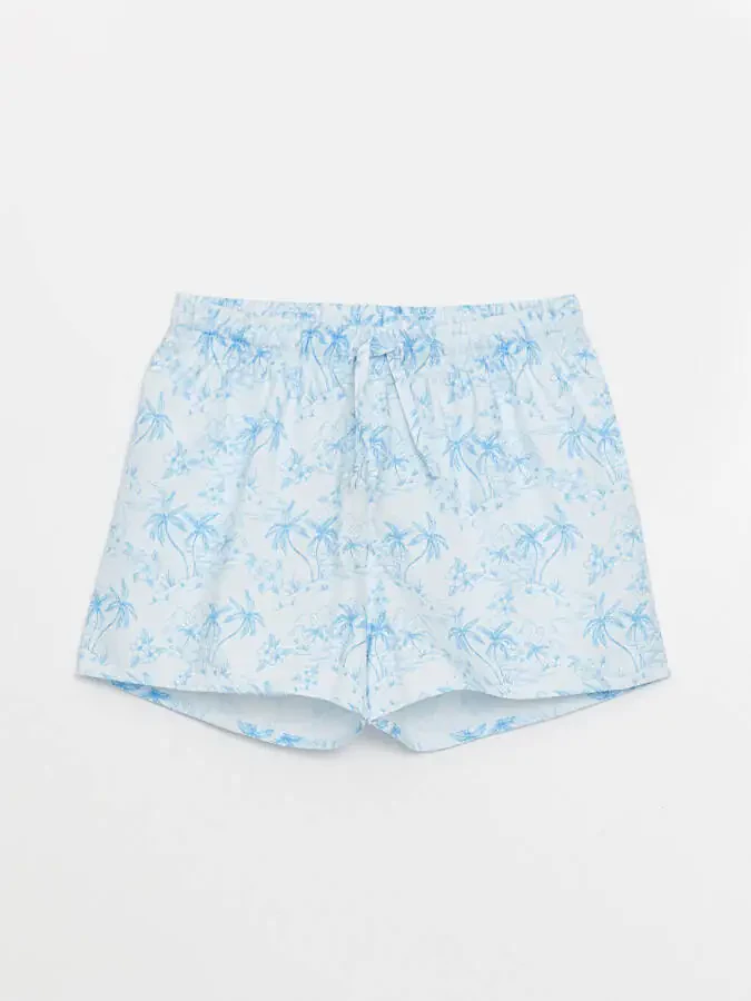 Fast-Drying Elastic Waist Girl's Swim Shorts - Blue - 1