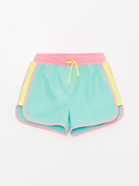 Fast-Drying Elastic Waist Girl's Swim Shorts - Green - LC WAIKIKI