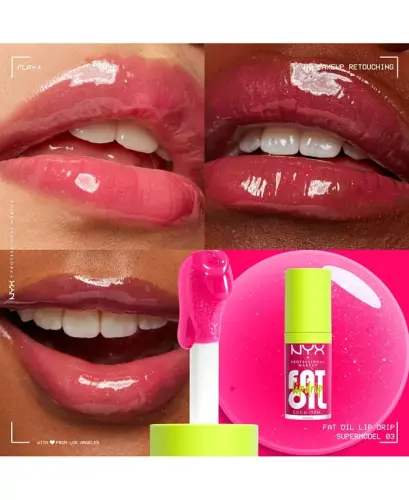 Fat Oil Lip Drip, 0.16 oz.-Supermodel (bright pink) - 4