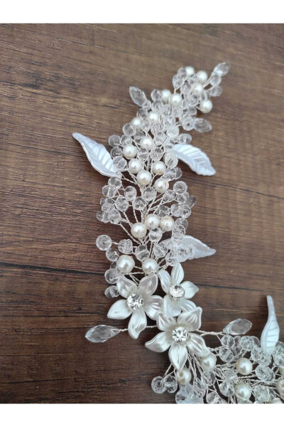 Фатина Невесты Хна Свадебная и Обручальная Корона Жемчужная Кристальная Бусинами Полностью Ручной Работы - 7