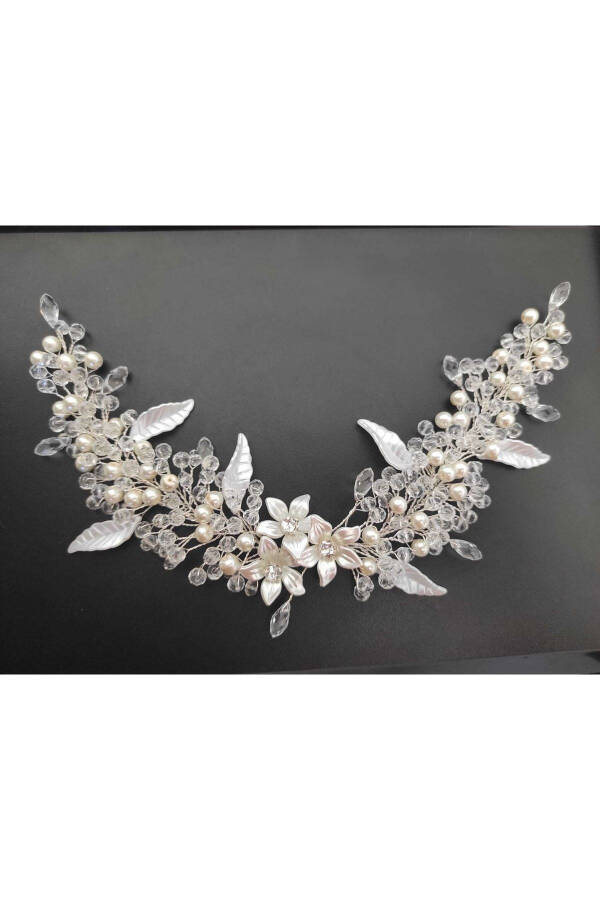 Фатина Невесты Хна Свадебная и Обручальная Корона Жемчужная Кристальная Бусинами Полностью Ручной Работы - 8