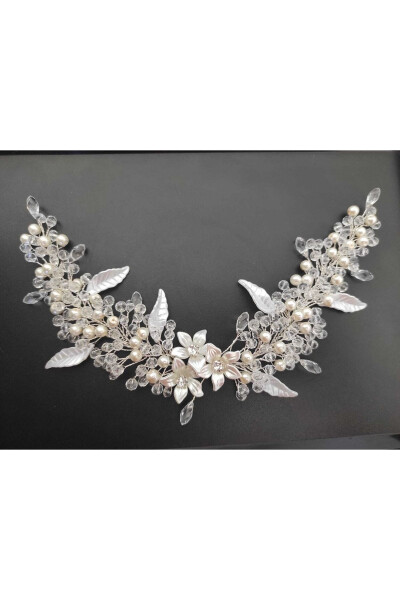 Фатина Невесты Хна Свадебная и Обручальная Корона Жемчужная Кристальная Бусинами Полностью Ручной Работы - 3