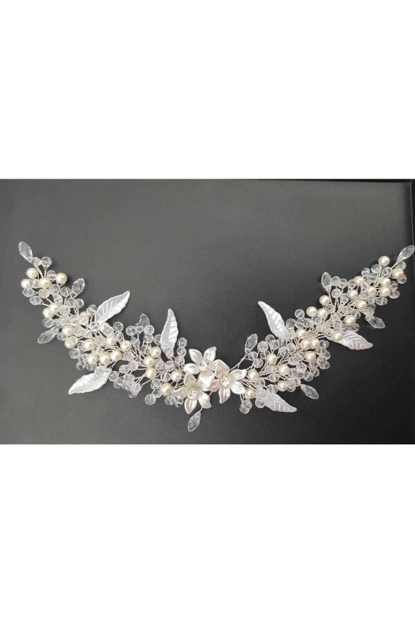 Фатина Невесты Хна Свадебная и Обручальная Корона Жемчужная Кристальная Бусинами Полностью Ручной Работы - 4