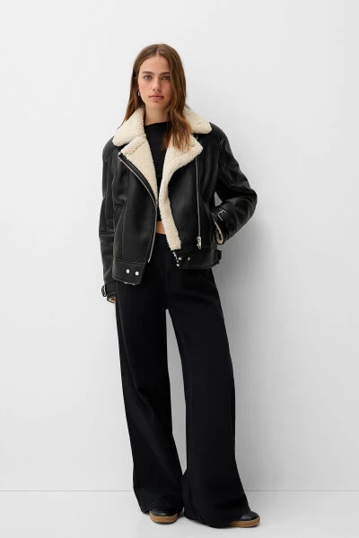 Faux fur biker jacket - 5