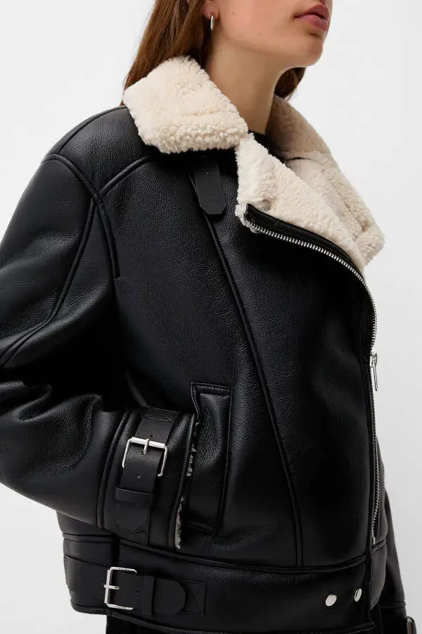 Faux fur biker jacket - 6